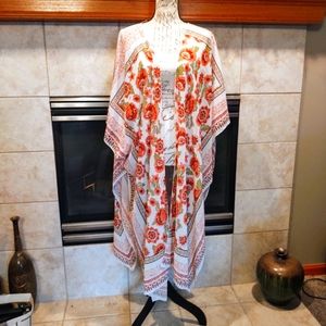Floral Large Swim Cover Up Semi Sheer!